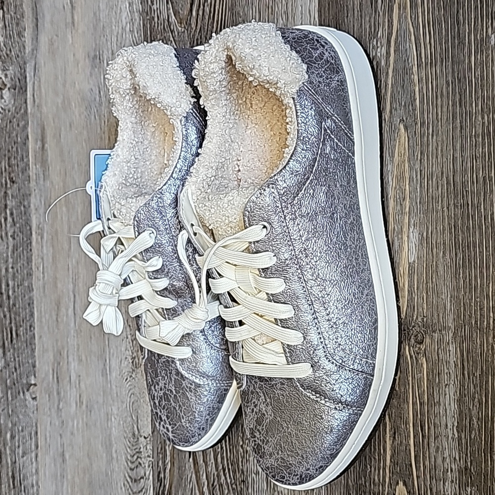 aetrex Blake Comfort Sneakers Size 9/9.5 Cozy Silver - Picture 3 of 12